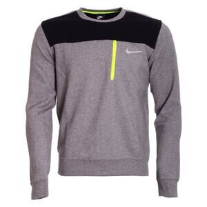 Nike Gray Black Neon Yellow Pullover Sweatshirt Crewneck Men’s Small New No Tags